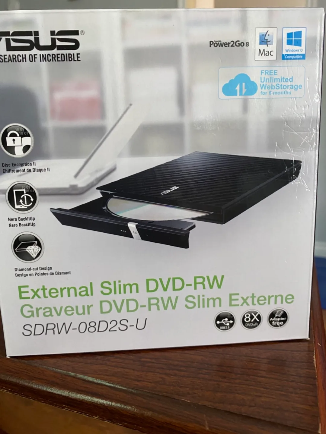 ASUS External Slim DVD-RW SDRW-08D2S-U