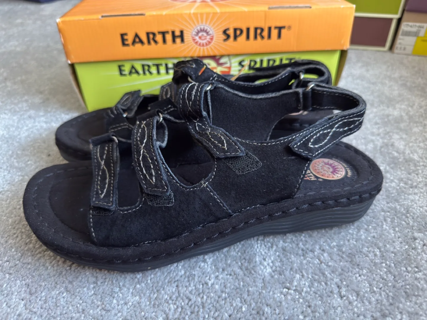 Earth Spirit Navajo Sandals - Size 10, Black thumbnail