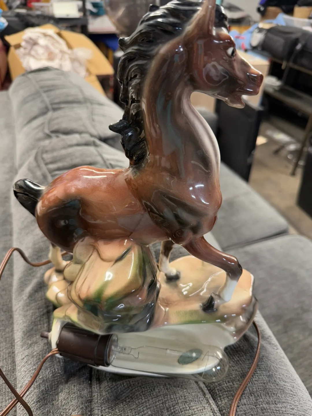 Vintage Ceramic Horse Lamp thumbnail