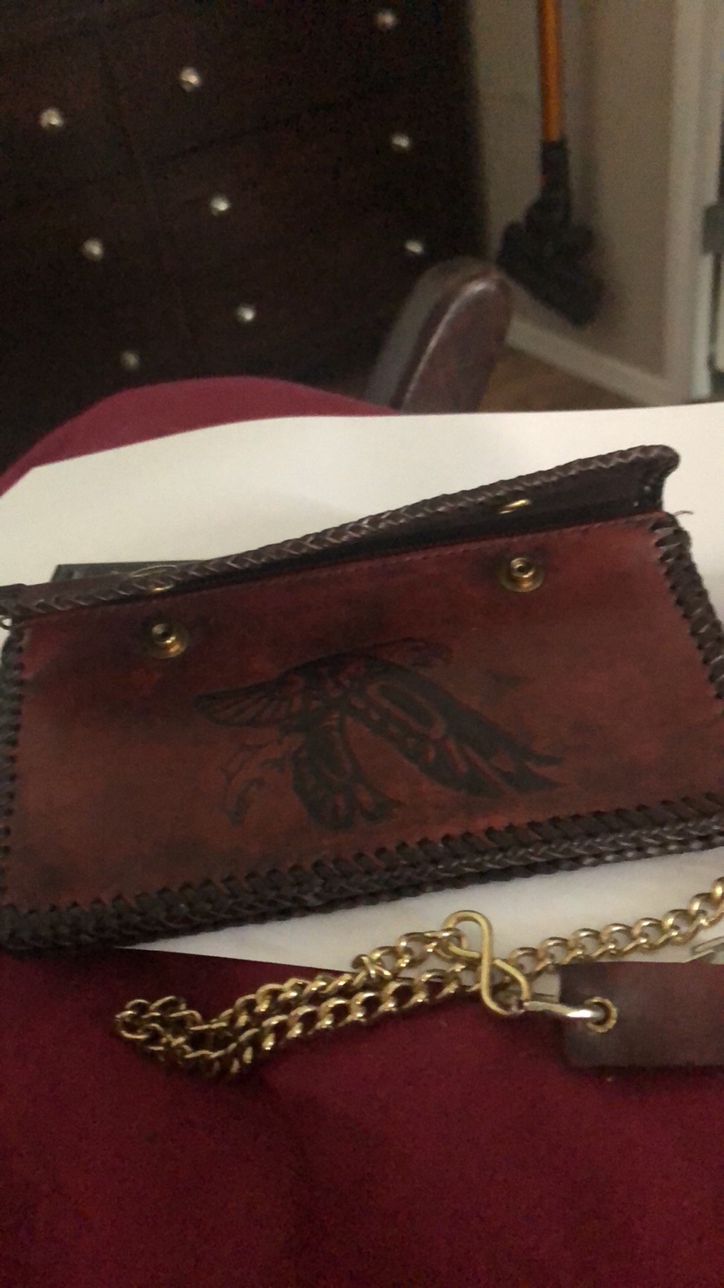 Handcrafted Leather Wallet with Chain - photo 4
