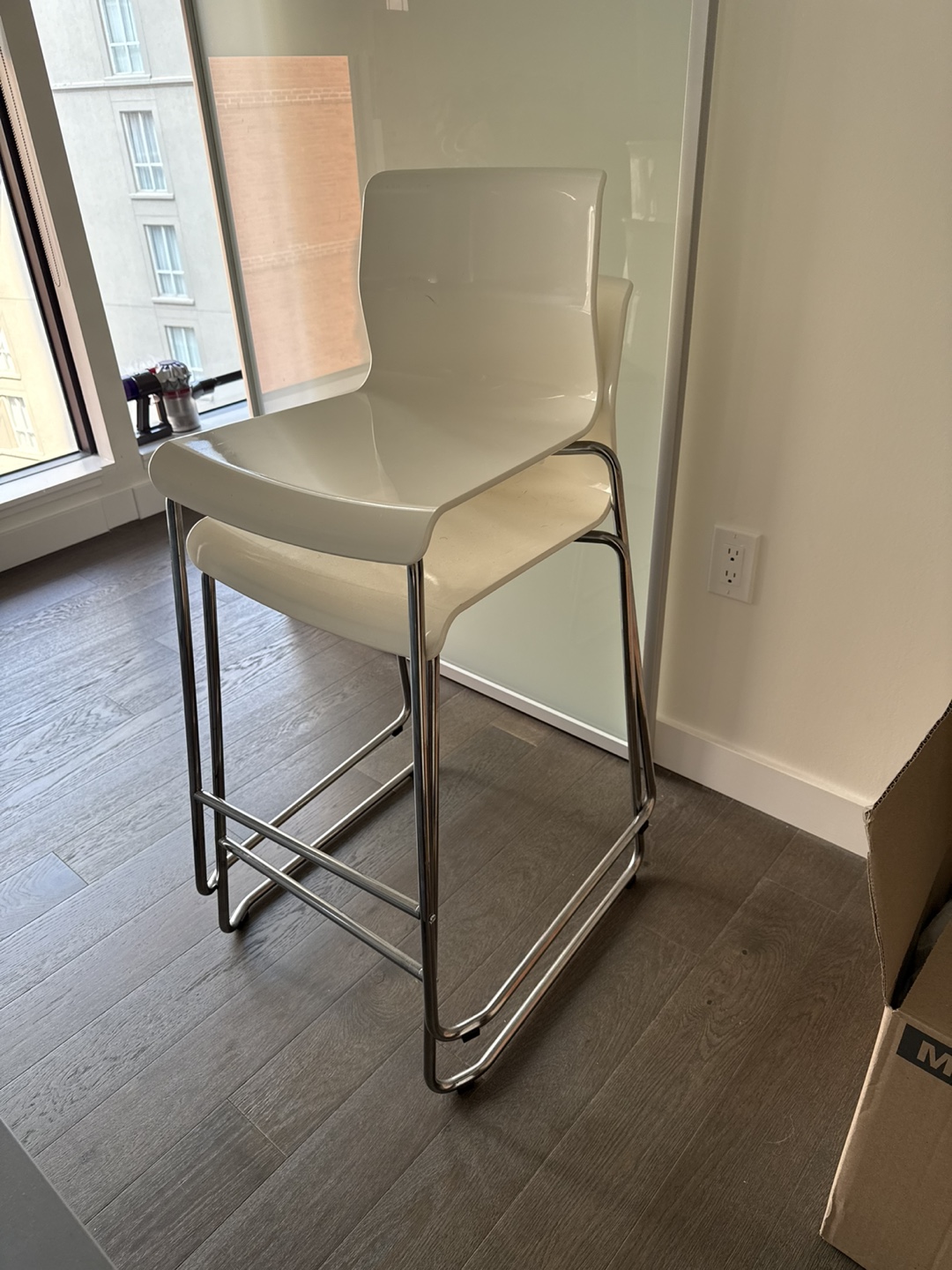 IKEA Glenn Bar Stool - White/Chrome, 66cm - photo 2