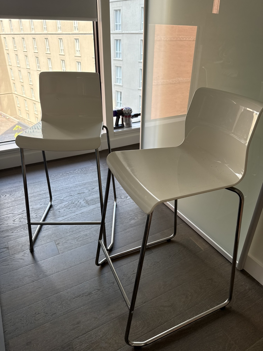 IKEA Glenn Bar Stool - White/Chrome, 66cm