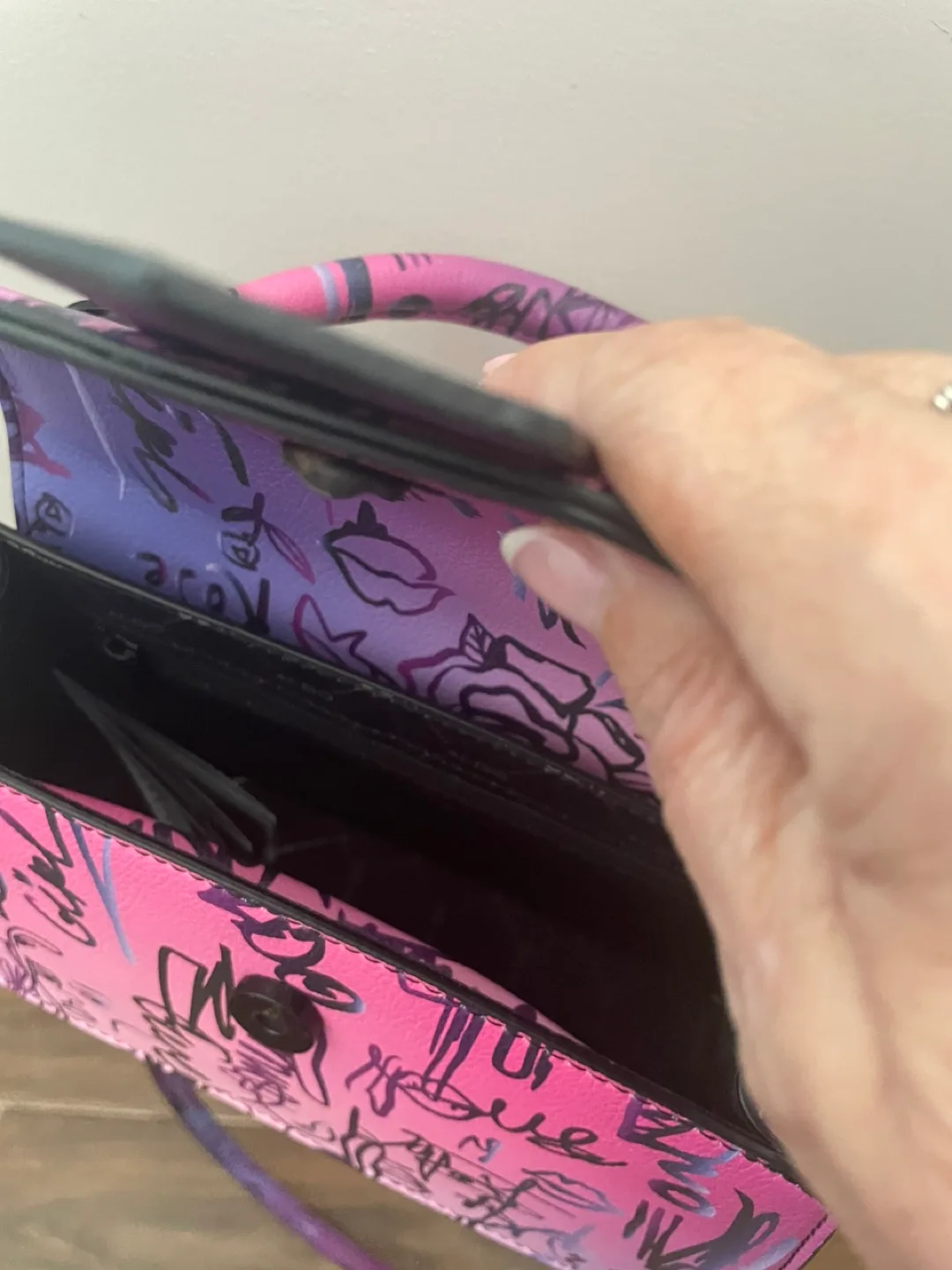 Graffiti Print Top Handle Bag image indicator(4)