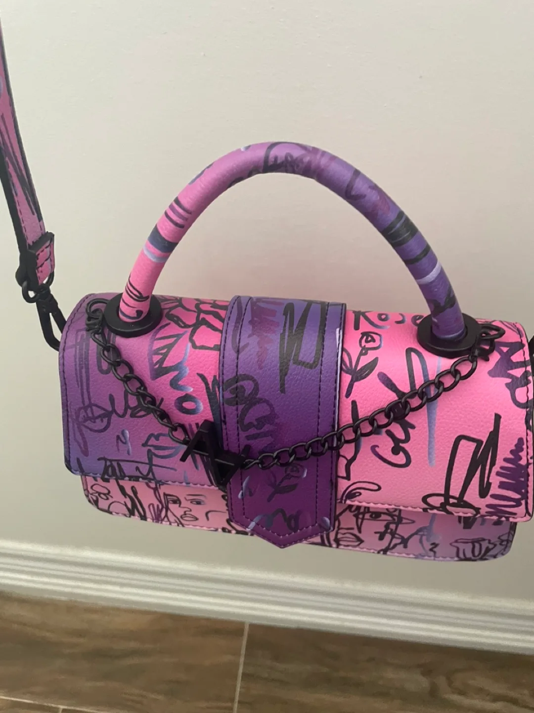Graffiti Print Top Handle Bag image indicator(3)