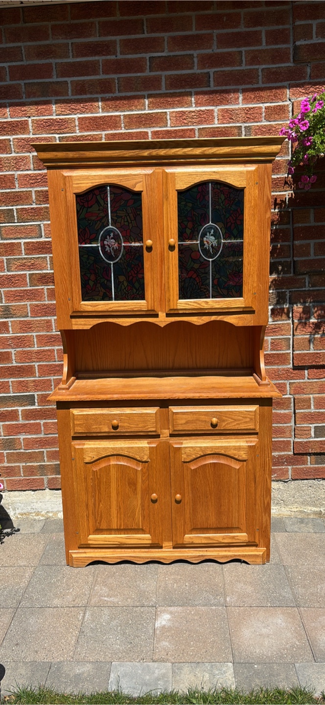 Oak Hutch Cabinet
