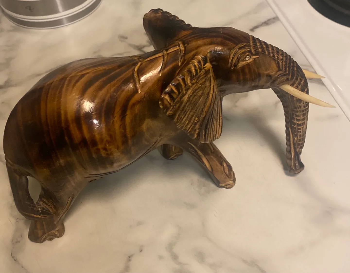 Wooden Elephant Figurine thumbnail