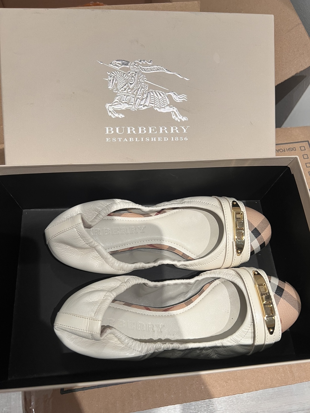 Burberry Haymarket Aston Ballerina Flats - Size 7