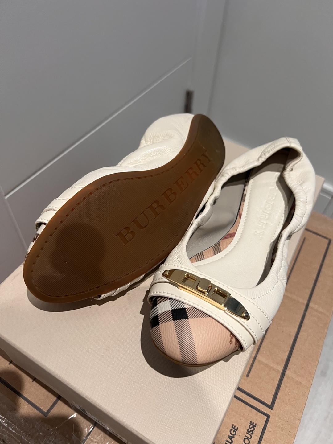Burberry Haymarket Aston Ballerina Flats - Size 7 - photo 3