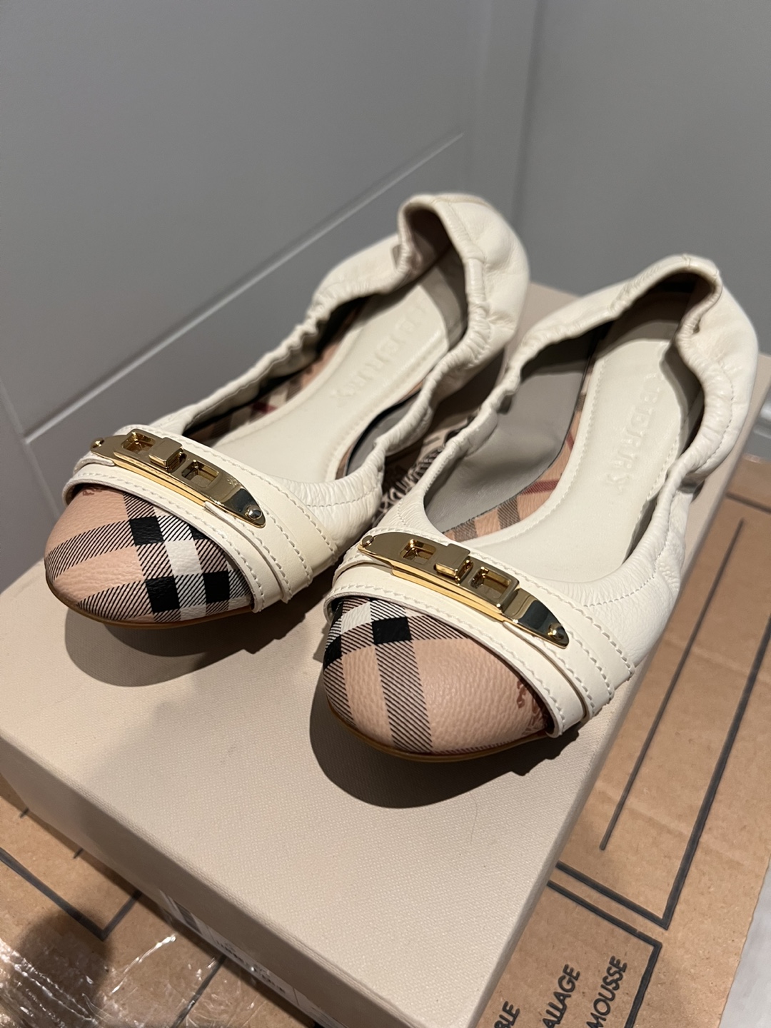 Burberry Haymarket Aston Ballerina Flats - Size 7 - photo 2