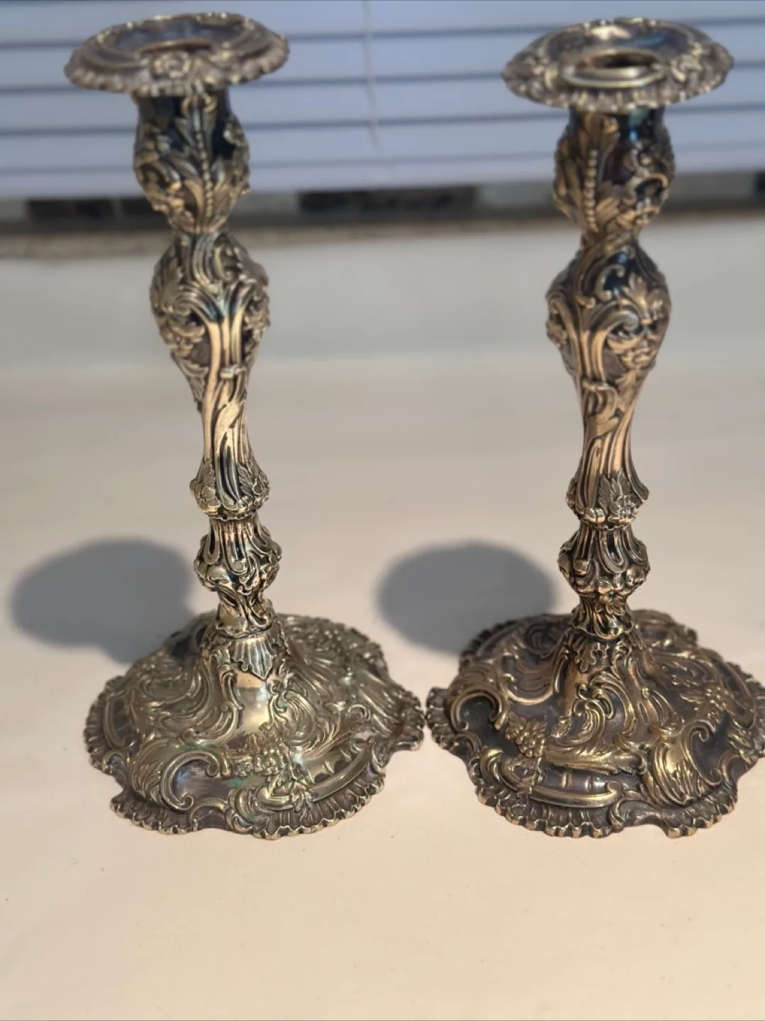 Vintage Silver plated Candlestick Holders - Pair thumbnail