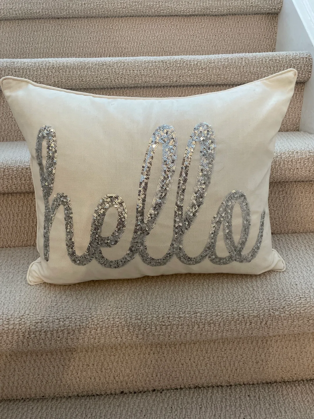 Hello Sequin Pillow thumbnail