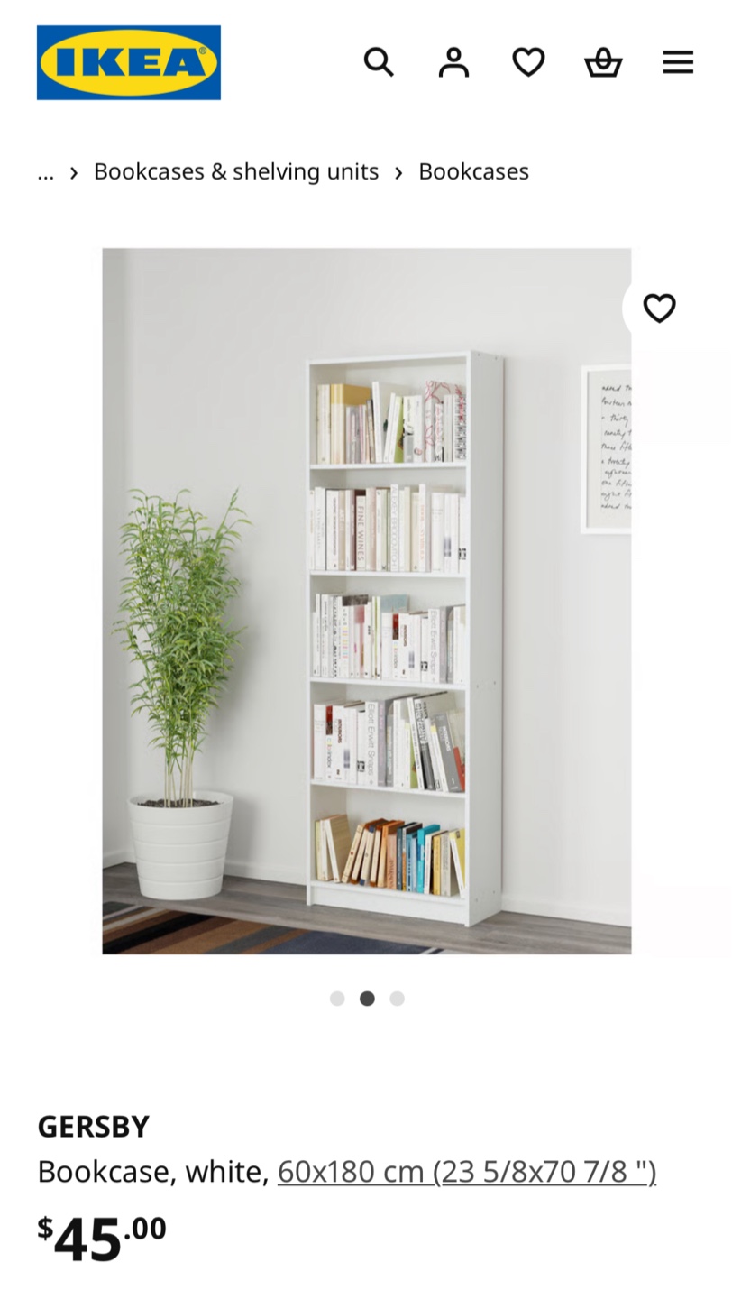 IKEA White Bookcase - 23 5/8x70 7/8 "