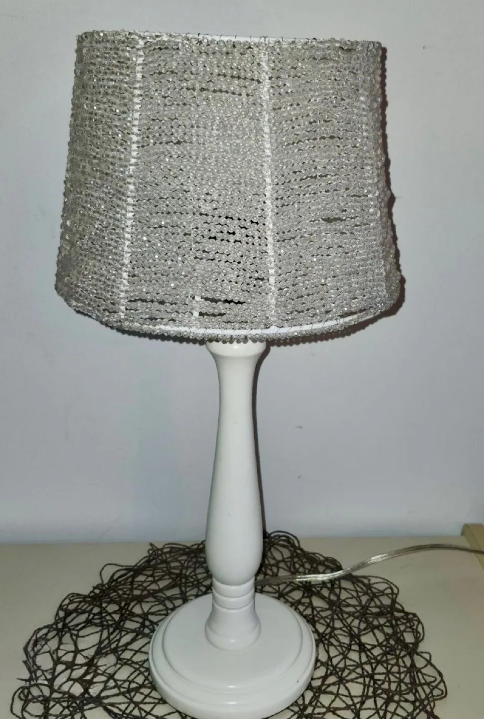 Unique Beaded Table Lamp - Great Condition! thumbnail