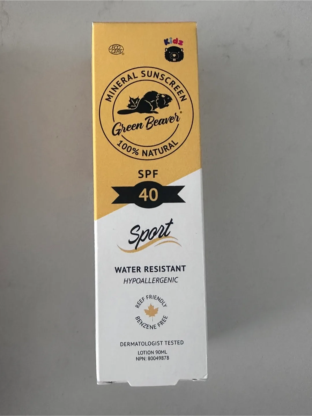 New Kids Green Beaver 100% natural mineral sunscreen spf 40 thumbnail