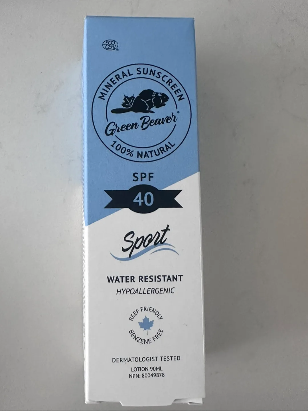 New Green Beaver 100% natural mineral sunscreen spf 40 sport thumbnail