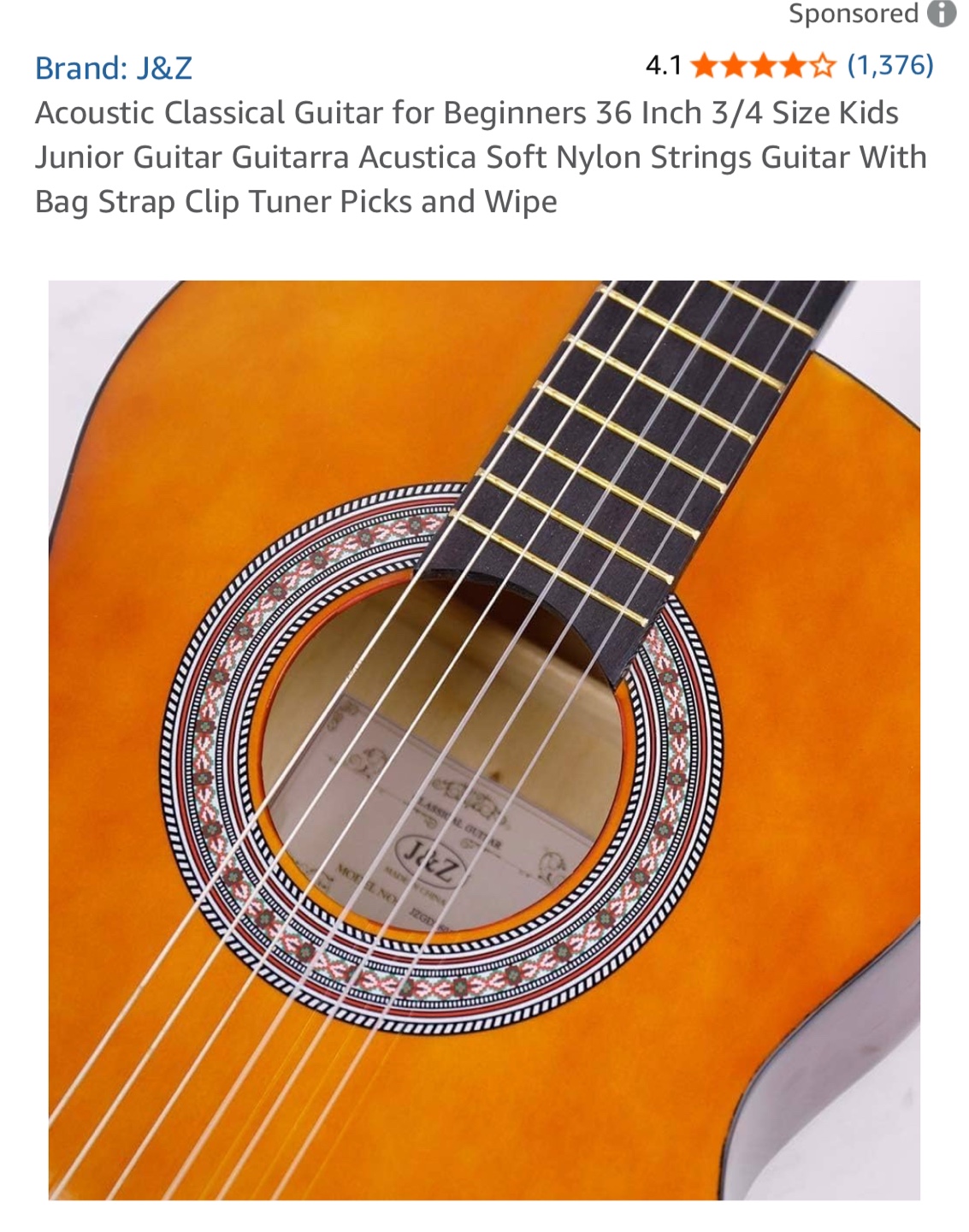 J&Z 36 Inch Acoustic Classical Guitar - photo 2