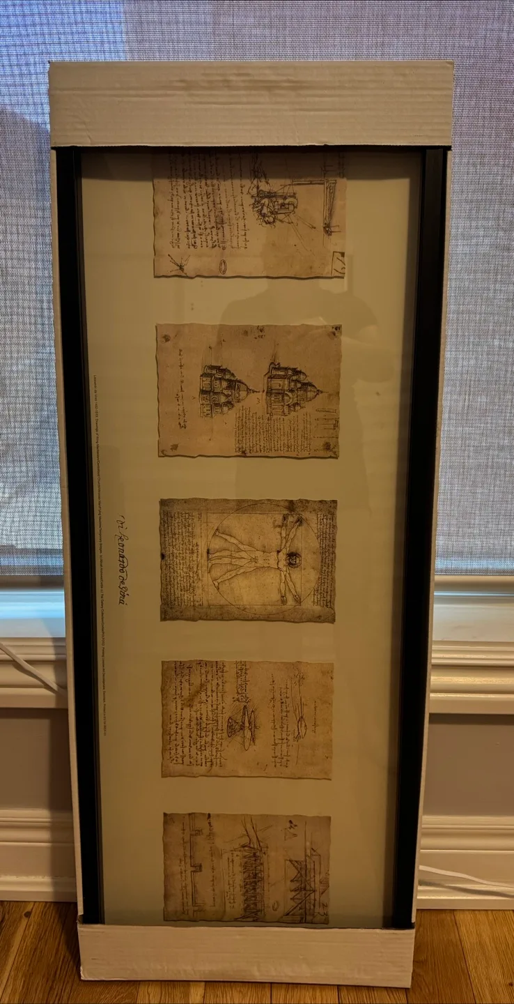 Vintage IKEA Da Vinci Drawings Wall Frame image indicator(2)