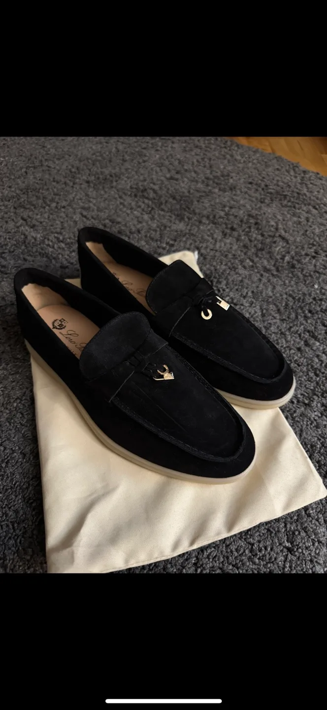 Loro Piana Open Walk Loafers - Black thumbnail