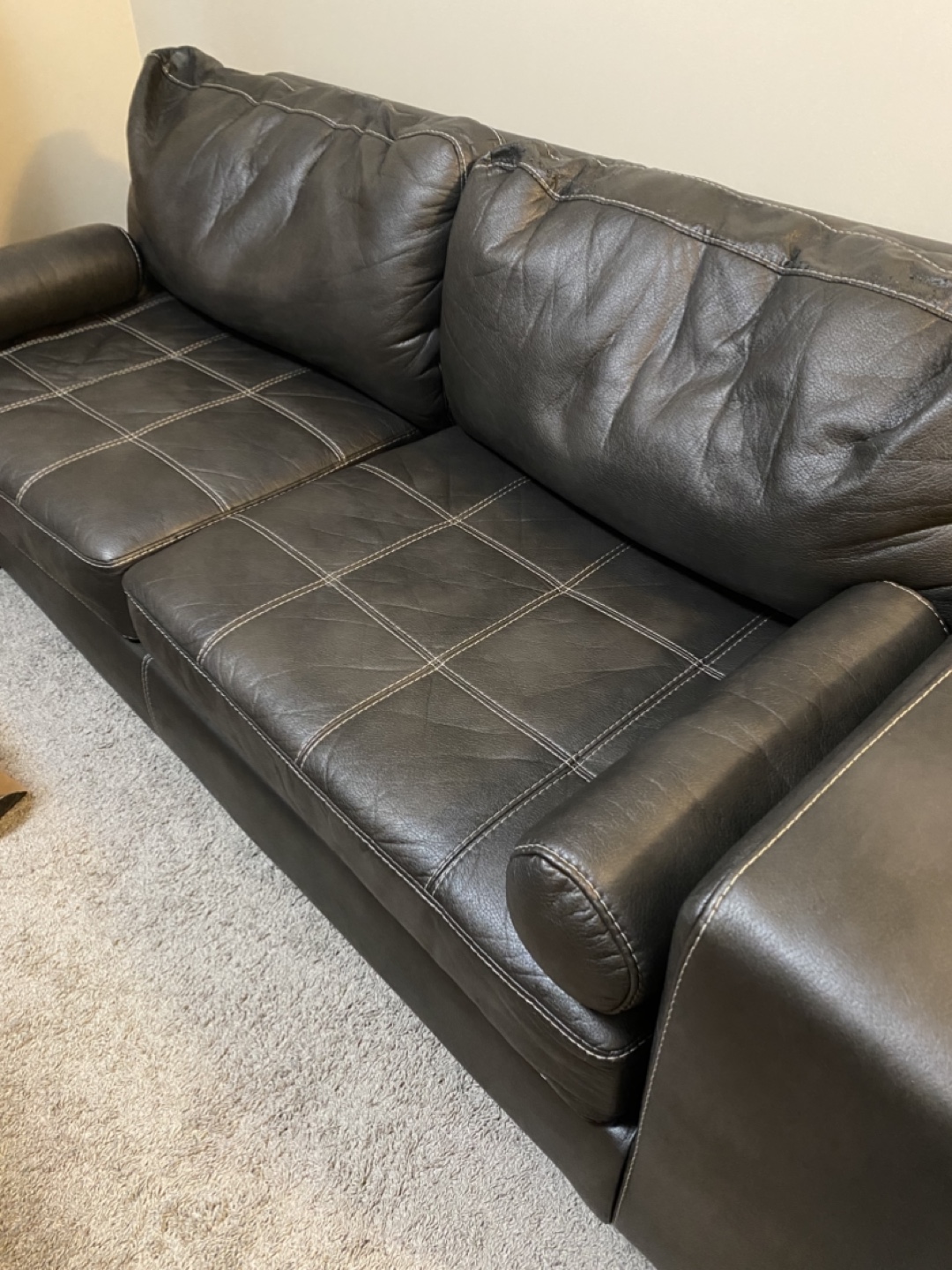 Dark grey sectional couch