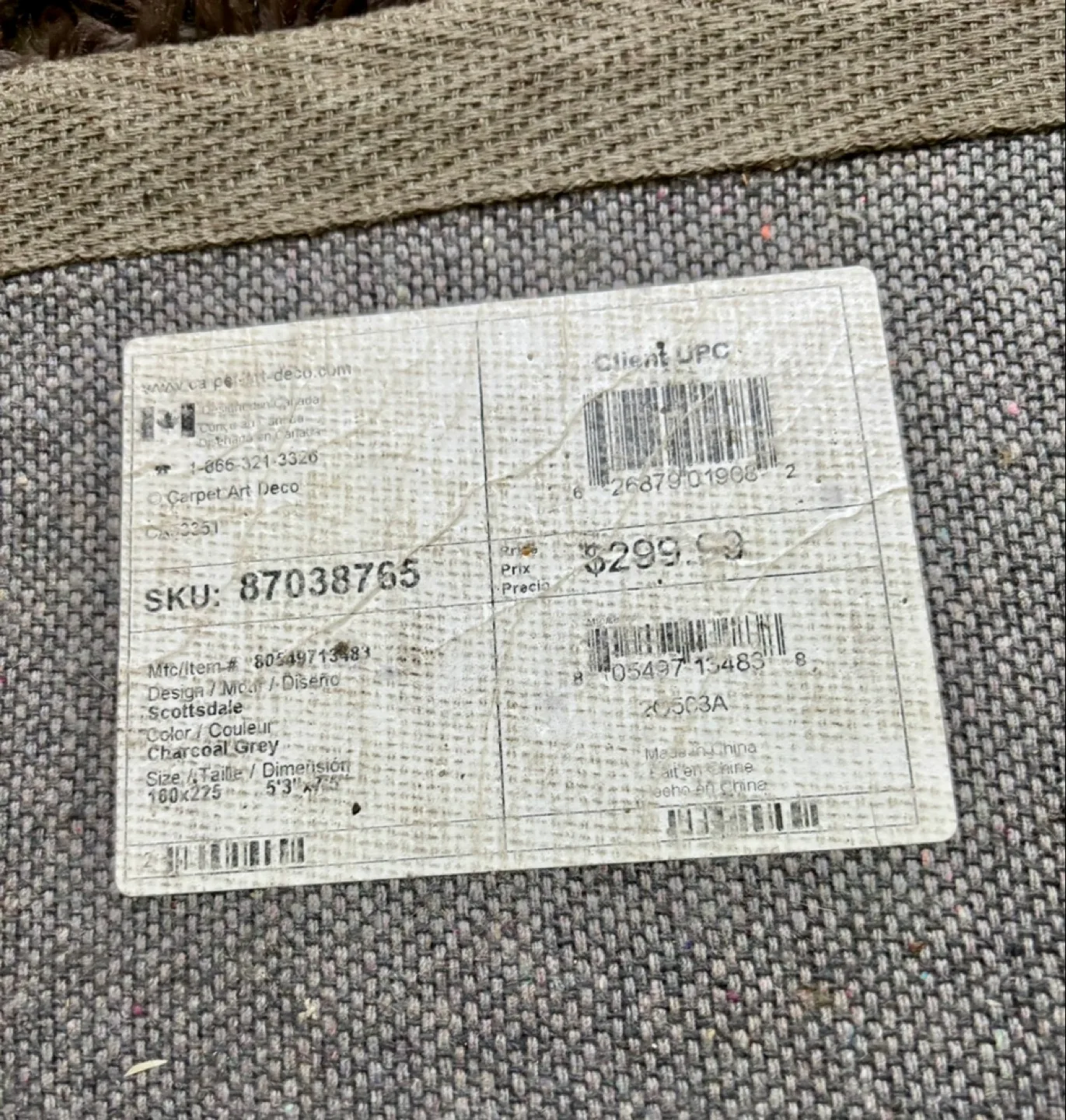 Charcoal Grey Scottsdale Rug (5'3" x 7'5") image indicator(3)
