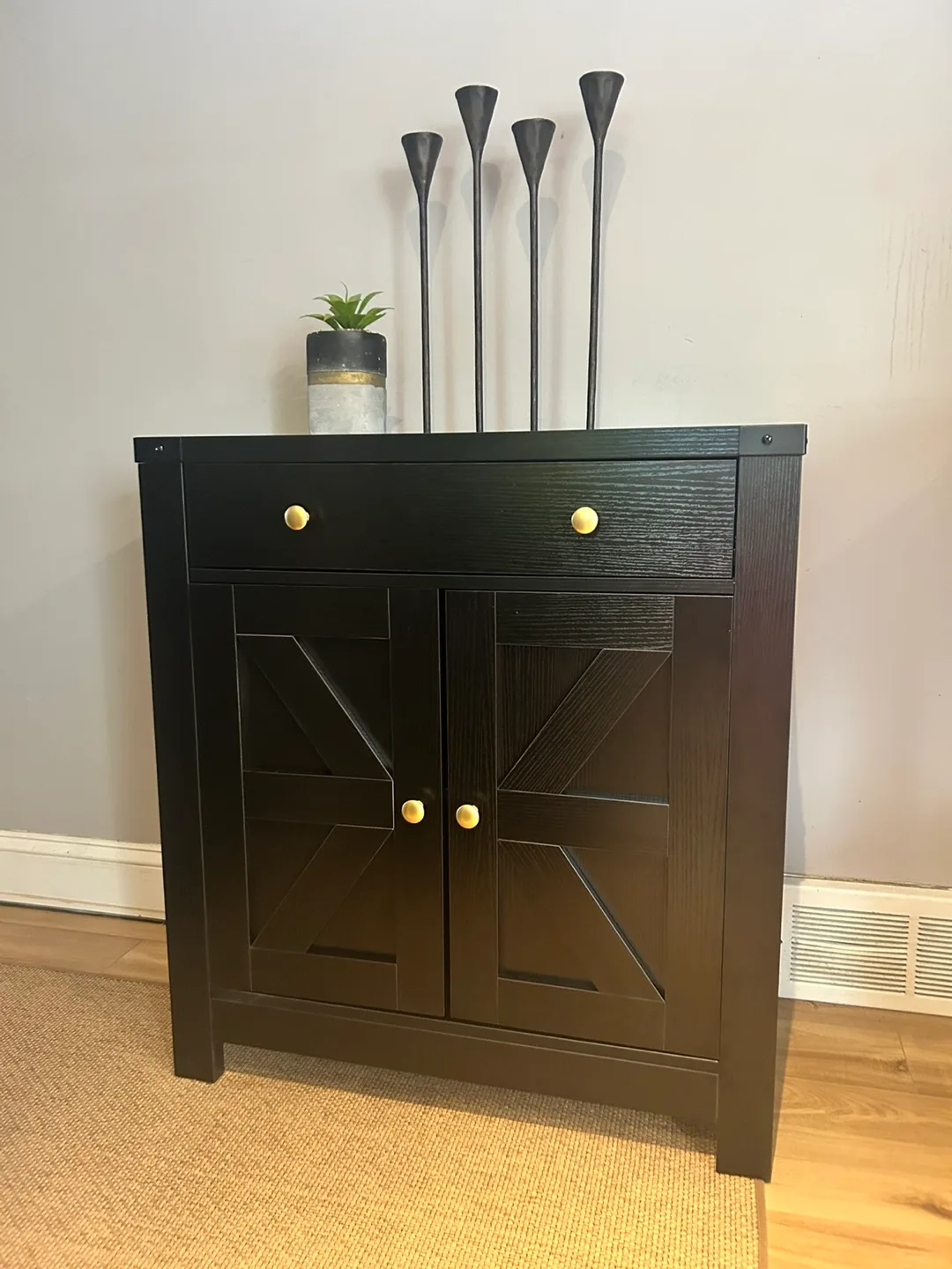 Black Accent Cabinet with Drawer & Doors thumbnail