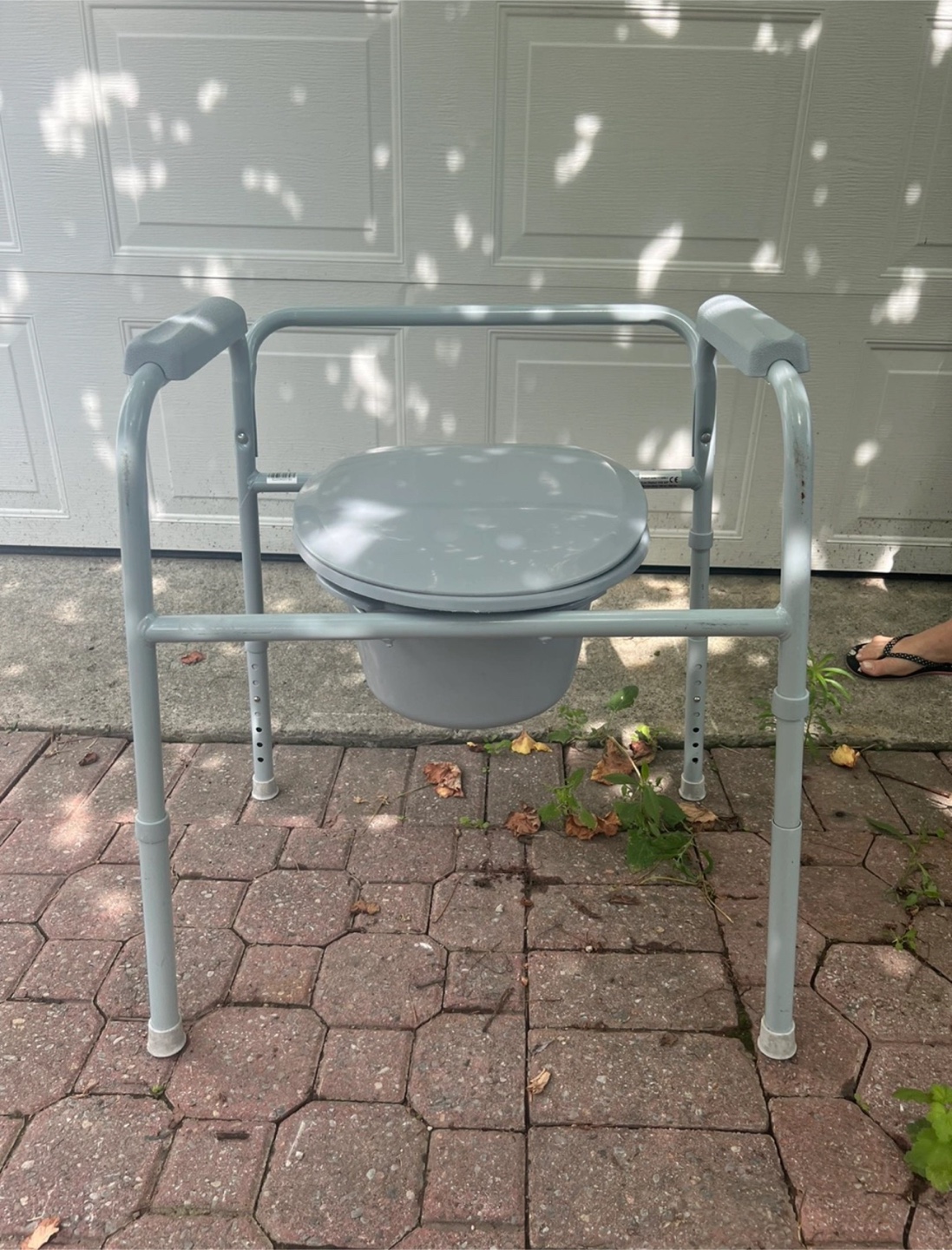 Grey Commode Stand Alone Toilet - photo 3