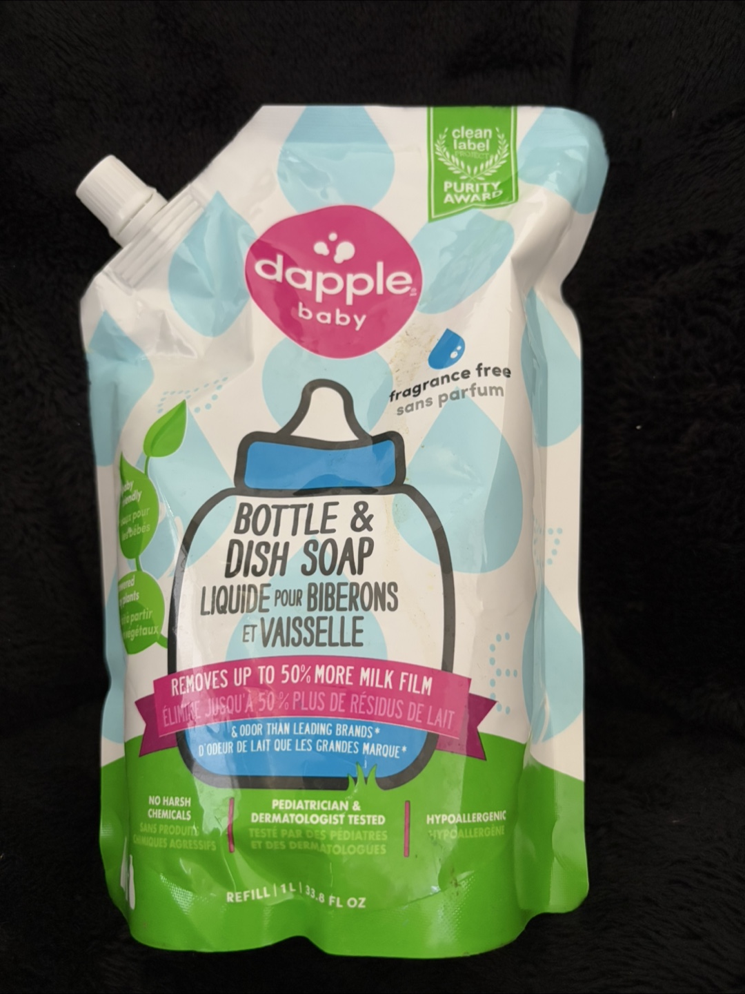 Unopened Dapple Baby Bottle & Dish Soap Refill 1L