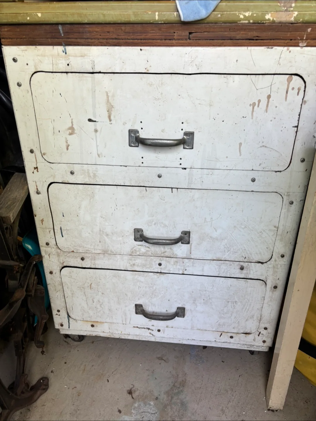 Vintage Metal and Wood 3-Drawer Cabinet thumbnail