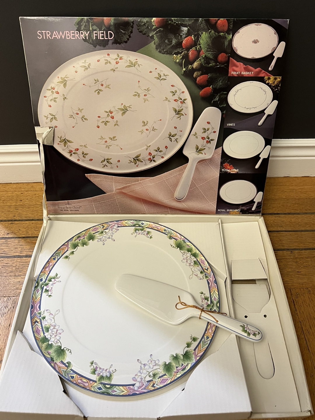 Royal Bone China Cake Set - Strawberry Field