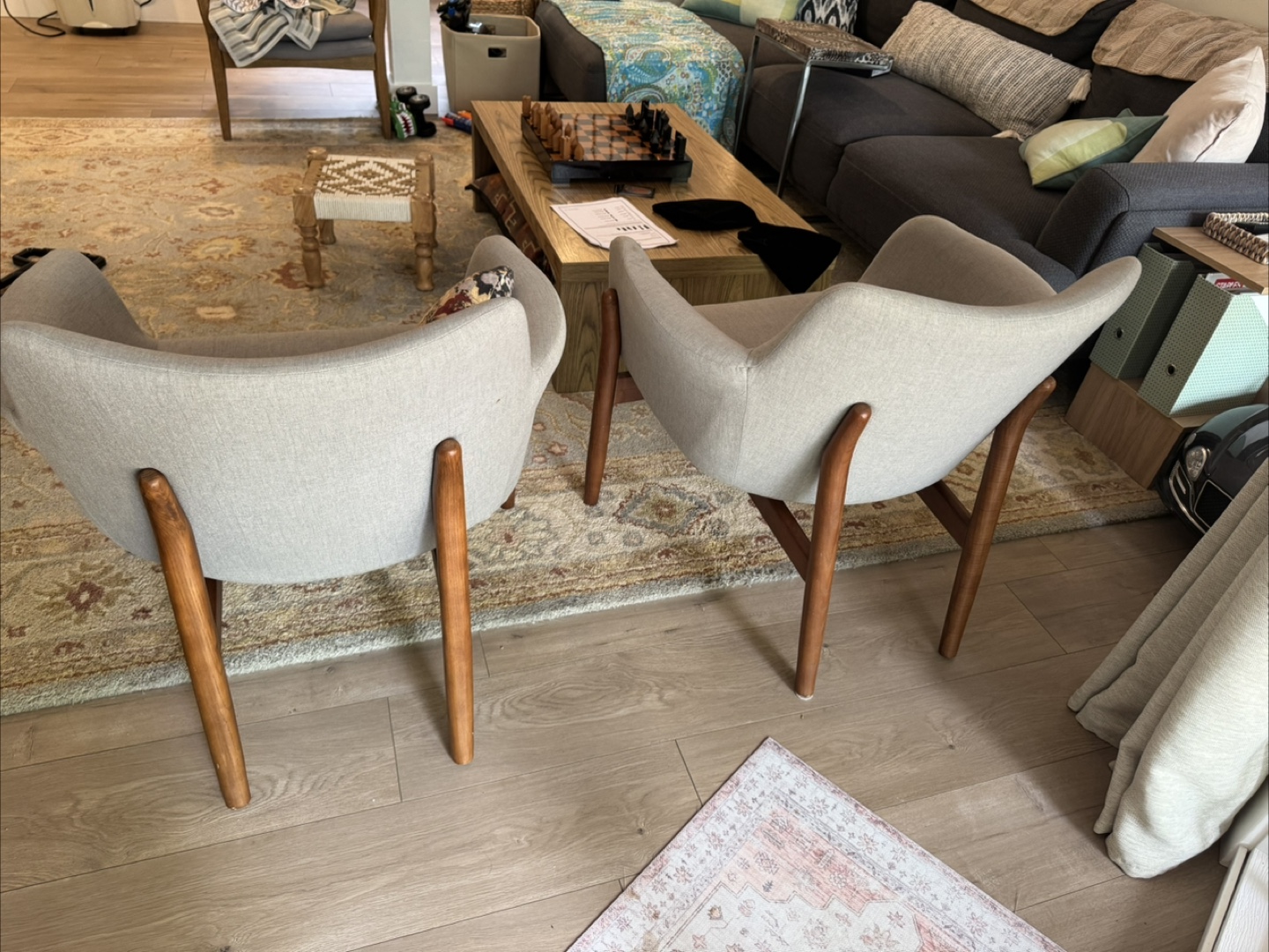 Set of 2 Grey Accent Chairs - photo 4