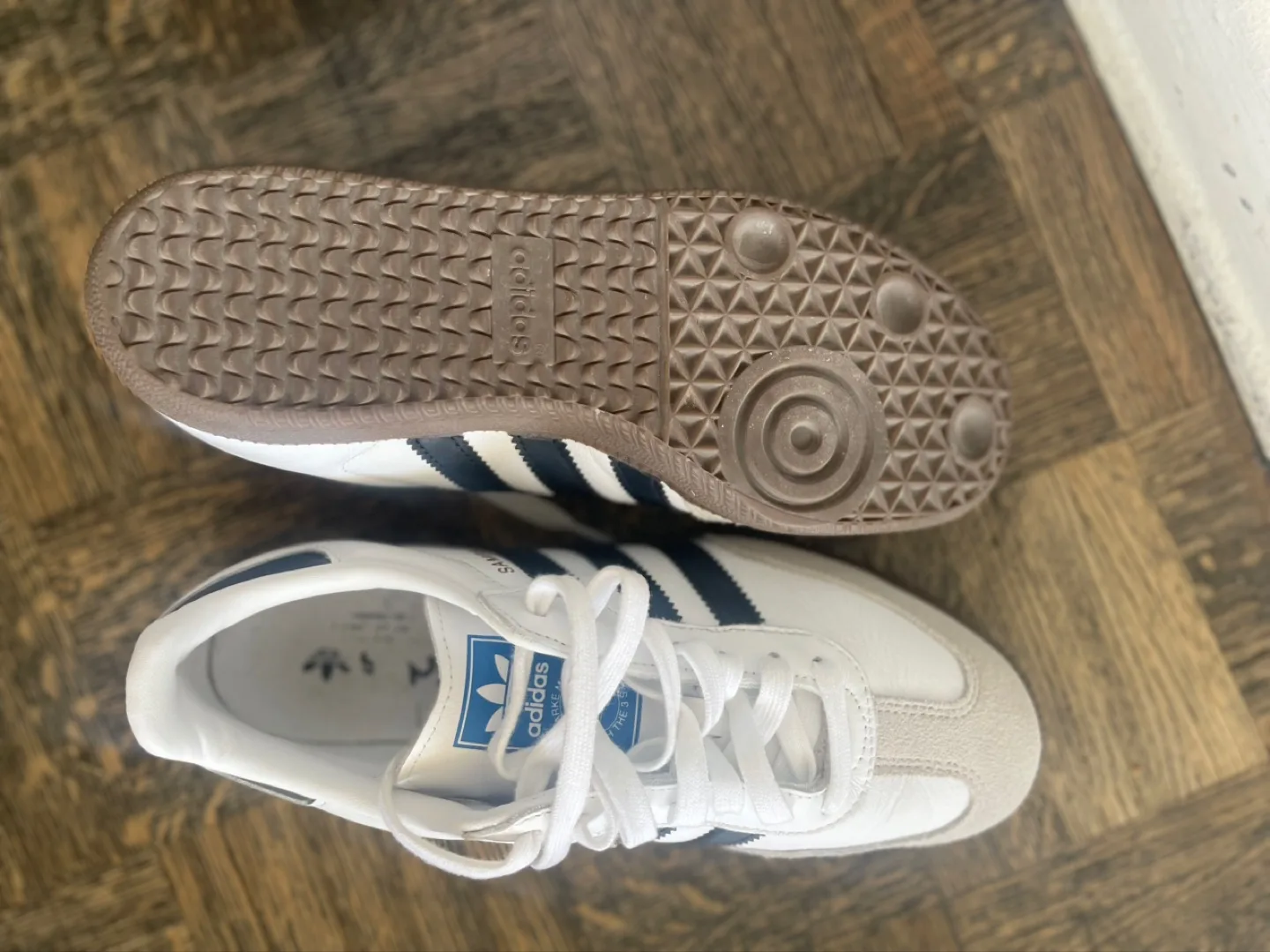 Adidas Samba White & Navy Shoes Unisex thumbnail