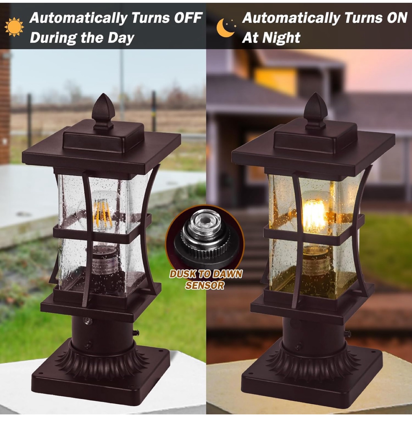 Dusk to Dawn Outdoor Post Light Fixture - photo 2