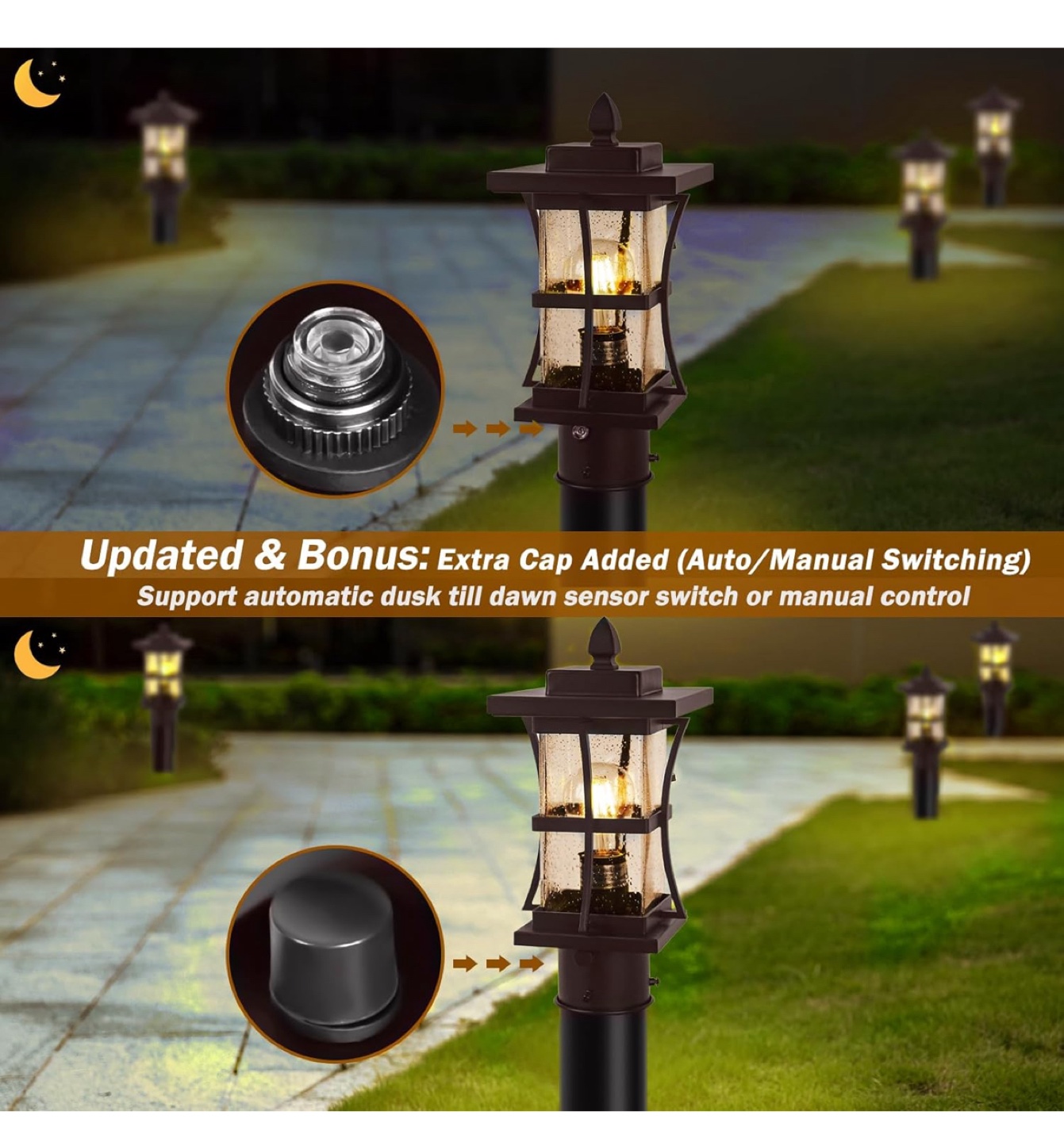 Dusk to Dawn Outdoor Post Light Fixture - photo 3