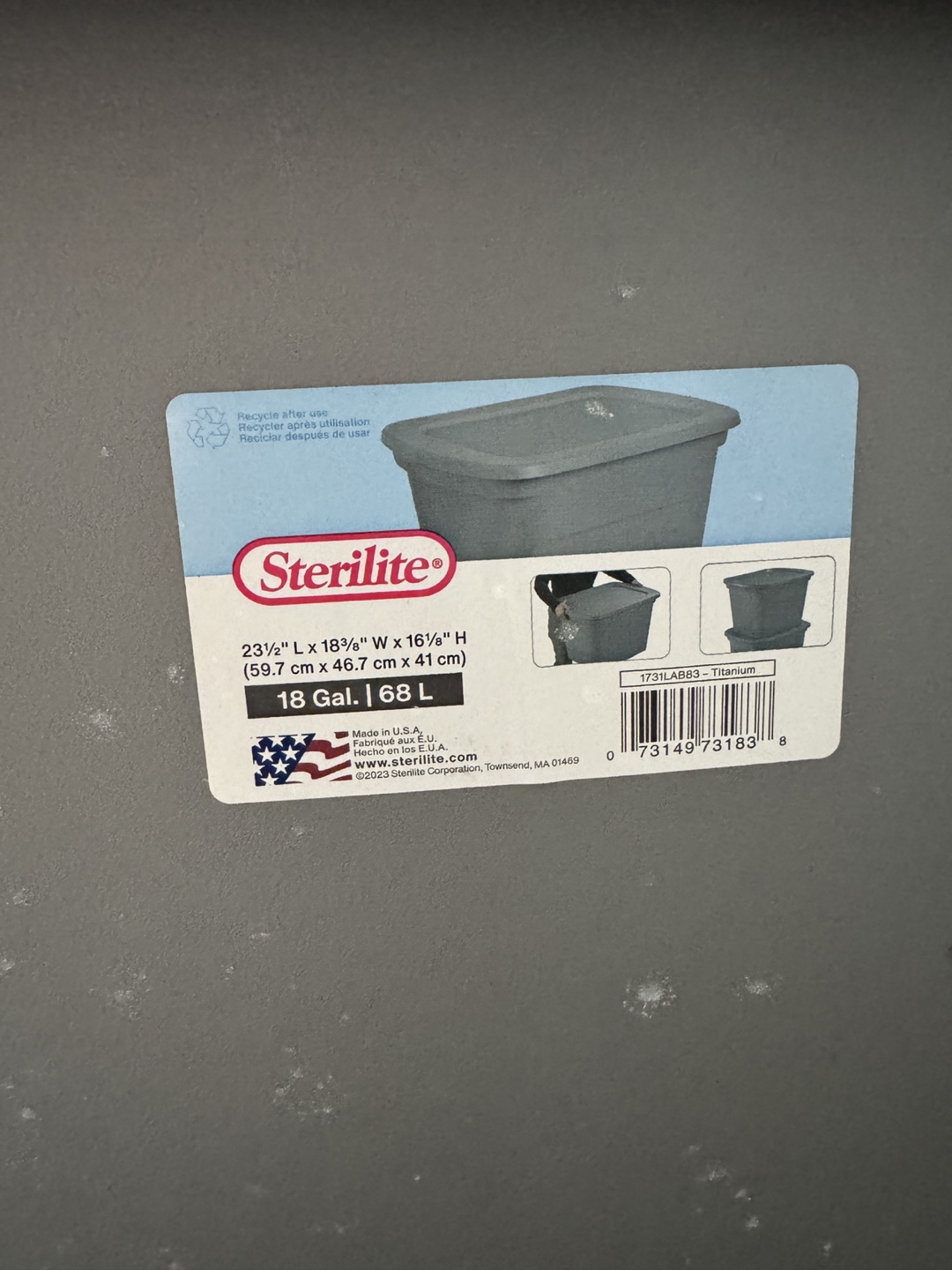 Sterilite 18 Gal. Storage Box - photo 2