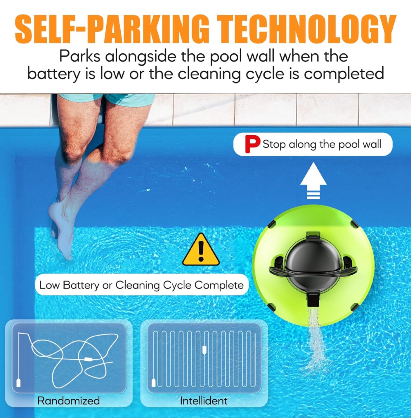 Cordless Robotic Pool Cleaner - Green - photo 3