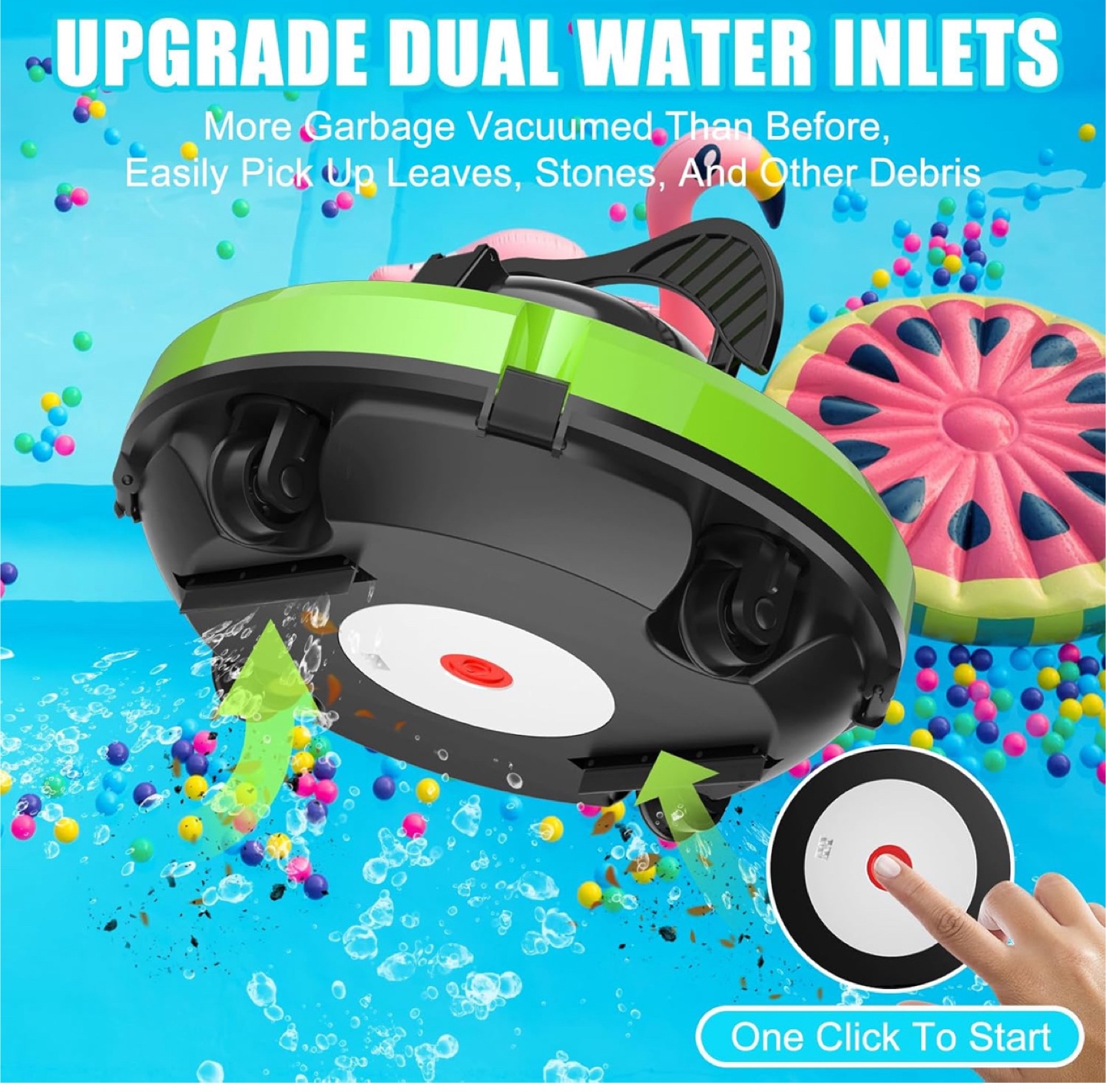 Cordless Robotic Pool Cleaner - Green - photo 4
