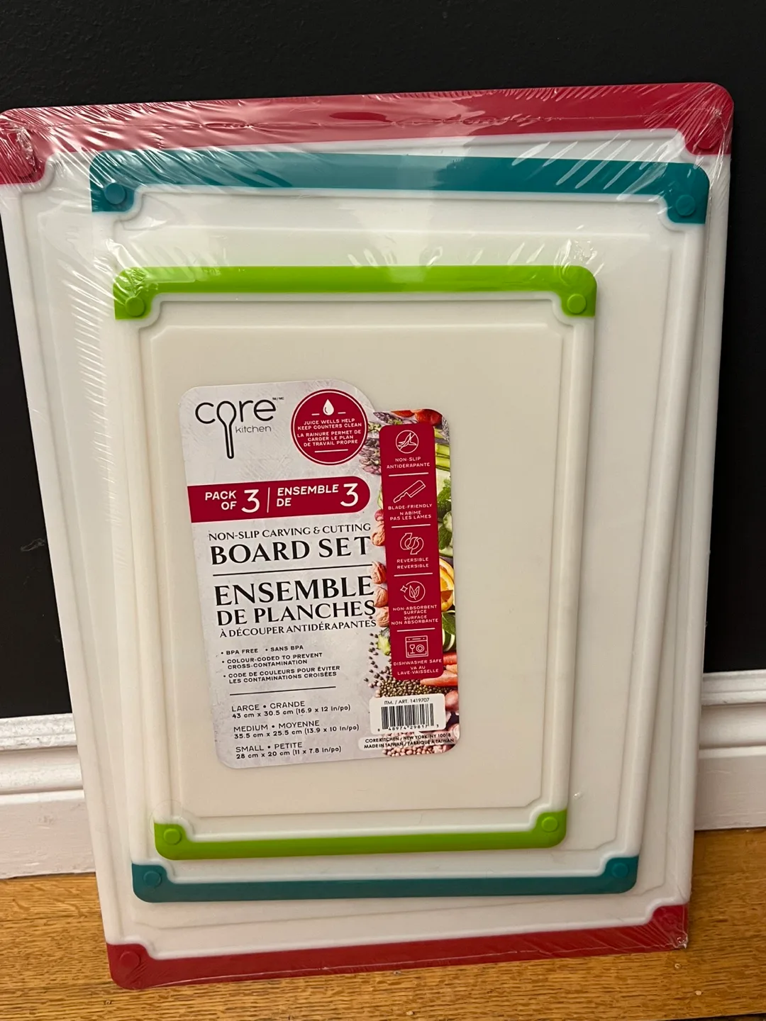 Core Kitchen 3-Piece Cutting Board Set - NEW thumbnail
