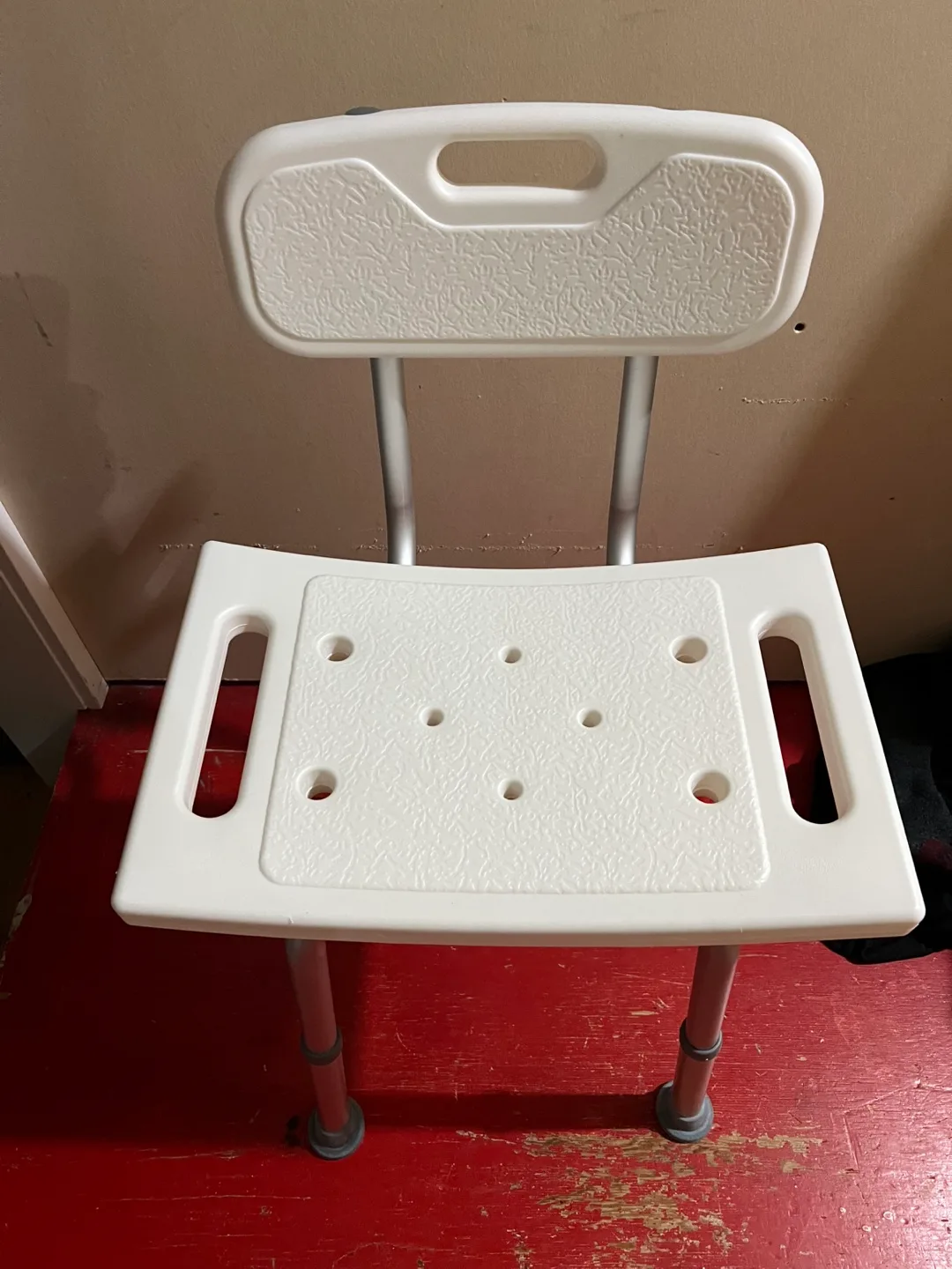 White Adjustable Height Bath/Shower Chair thumbnail