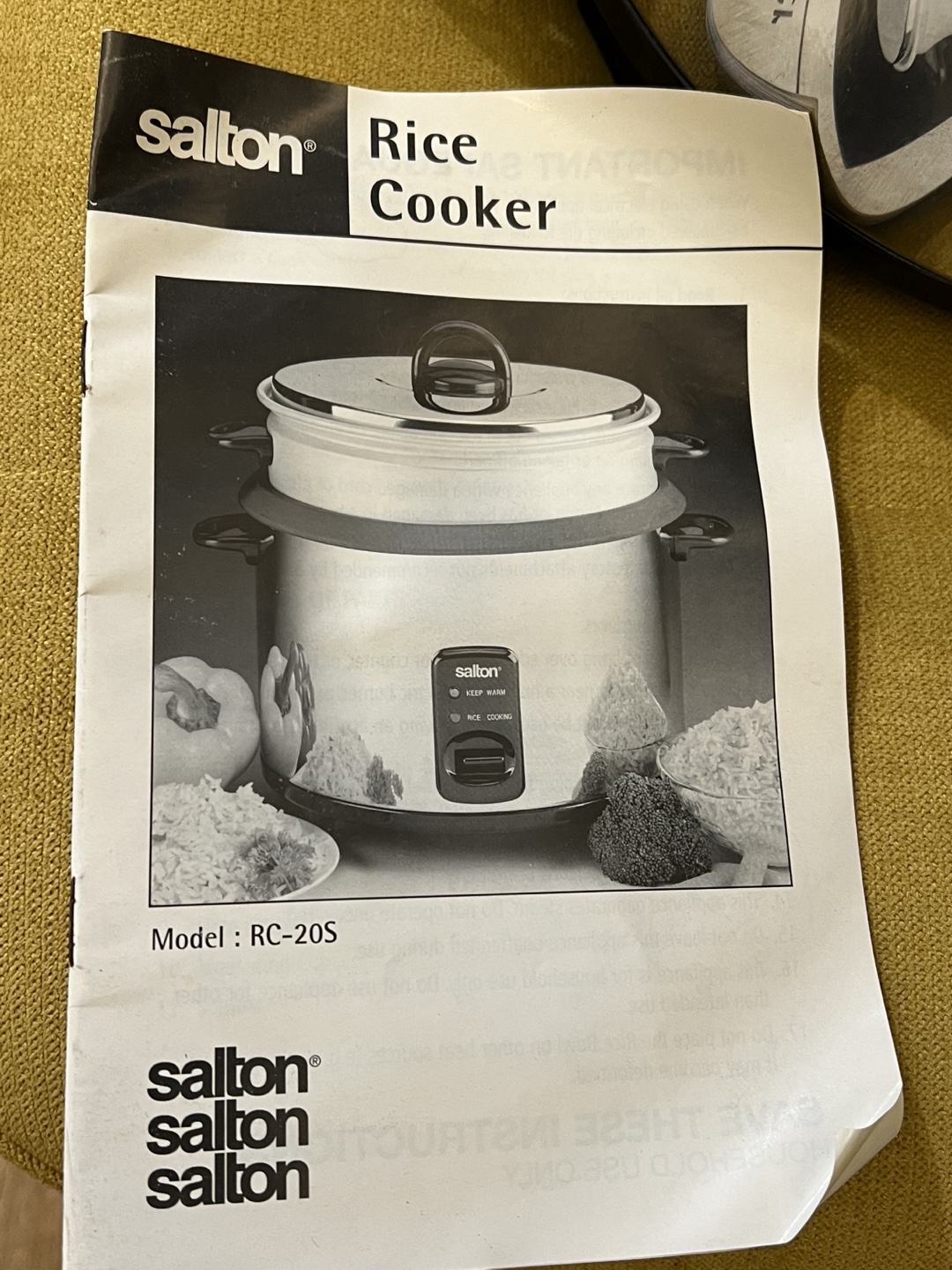 Salton Rice Cooker Model RC-20S - photo 2