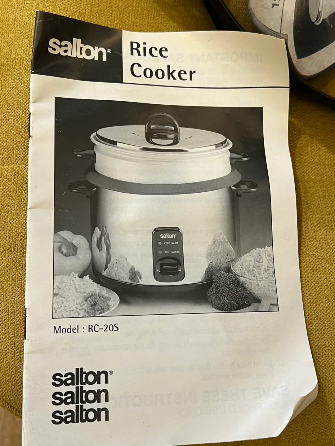 Salton Rice Cooker Model RC-20S image indicator(2)
