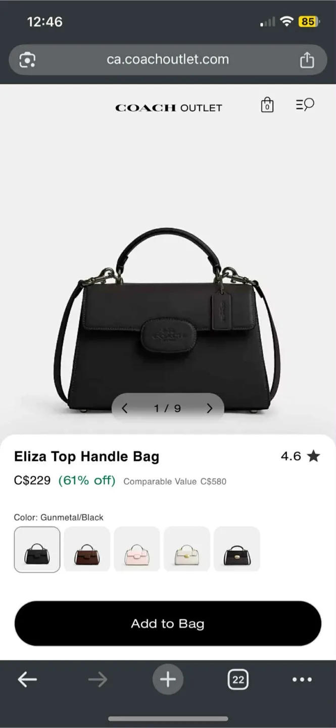 Coach Eliza Top Handle Bag thumbnail