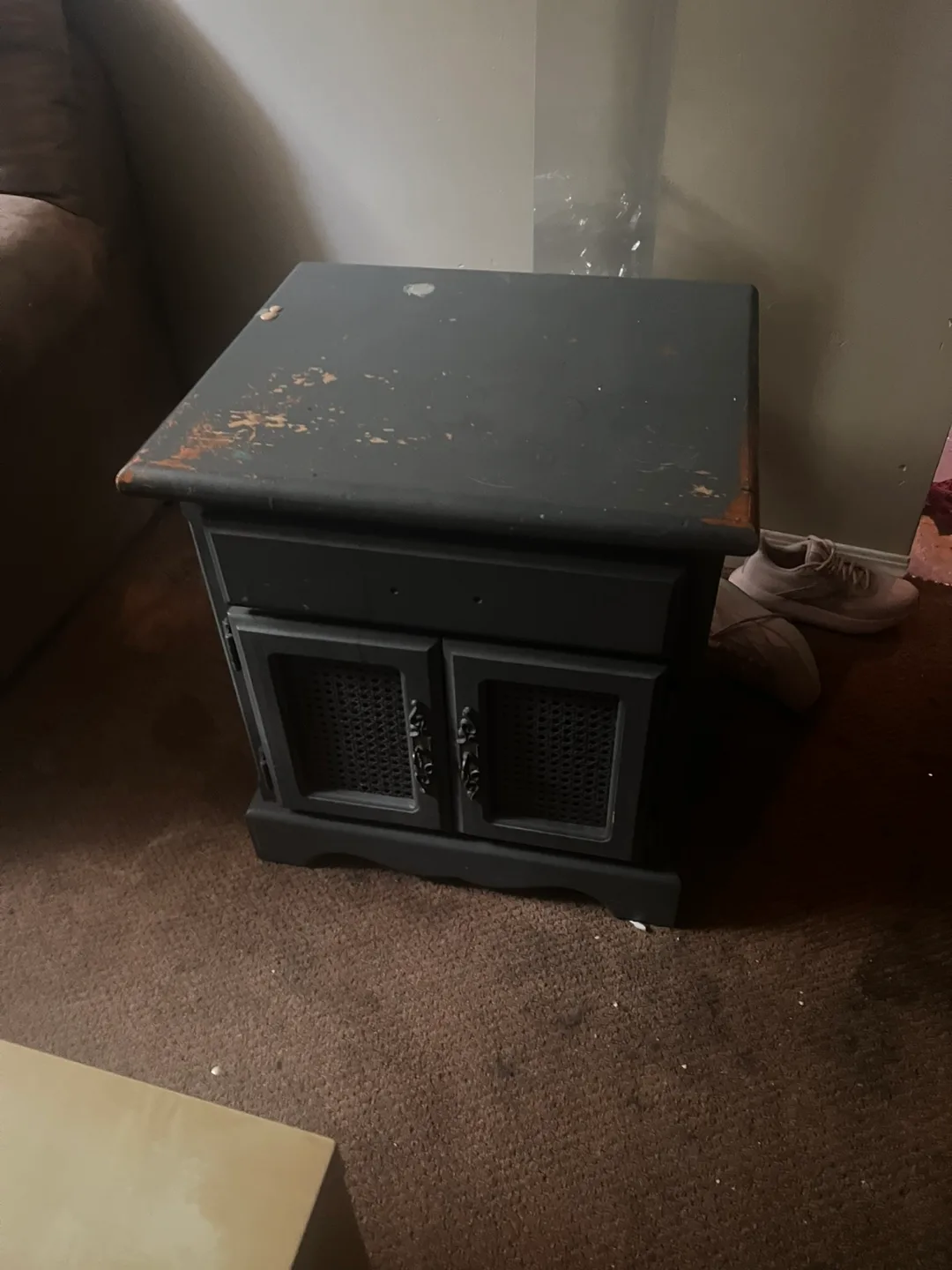 Grey Wooden Nightstand thumbnail