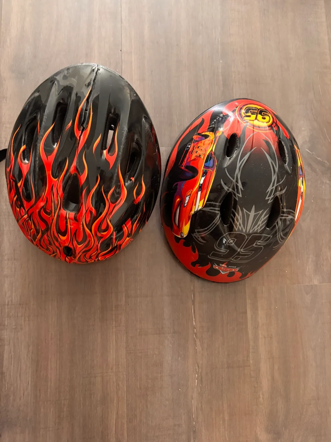 Kids' Bike Helmets - Flames & Cars Design thumbnail