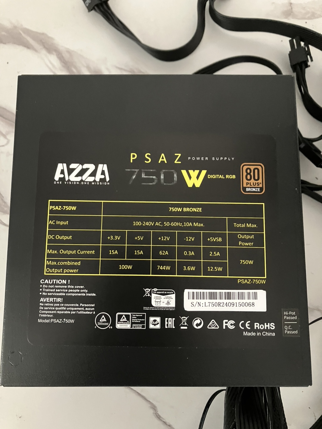 AZZA PSAZ 750W Digital RGB 80+ Bronze Power Supply
