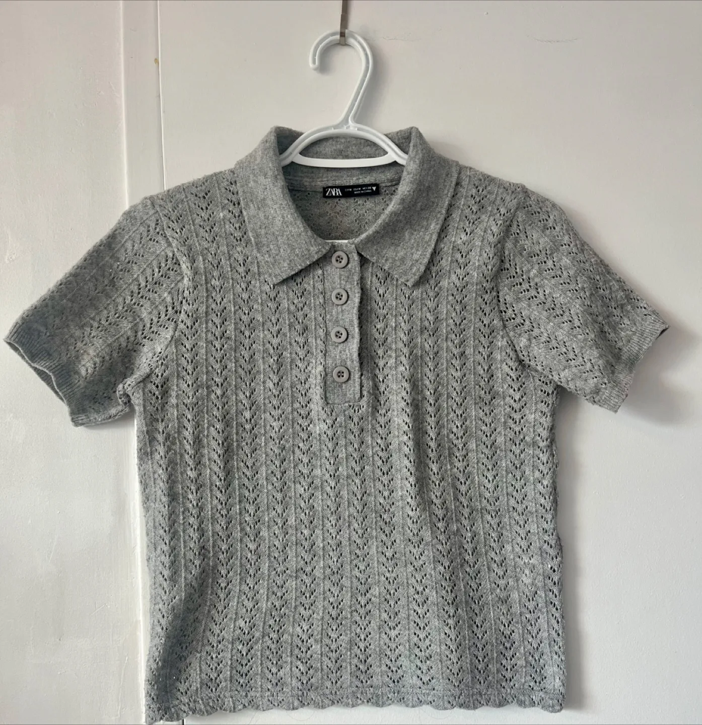 Zara Knit Crop Shirt - Size M thumbnail