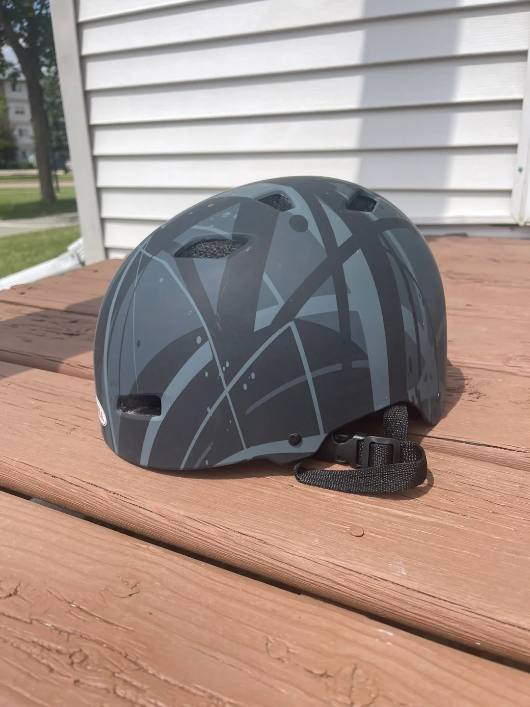 Bell Bike Helmet - Black with Grey Design thumbnail