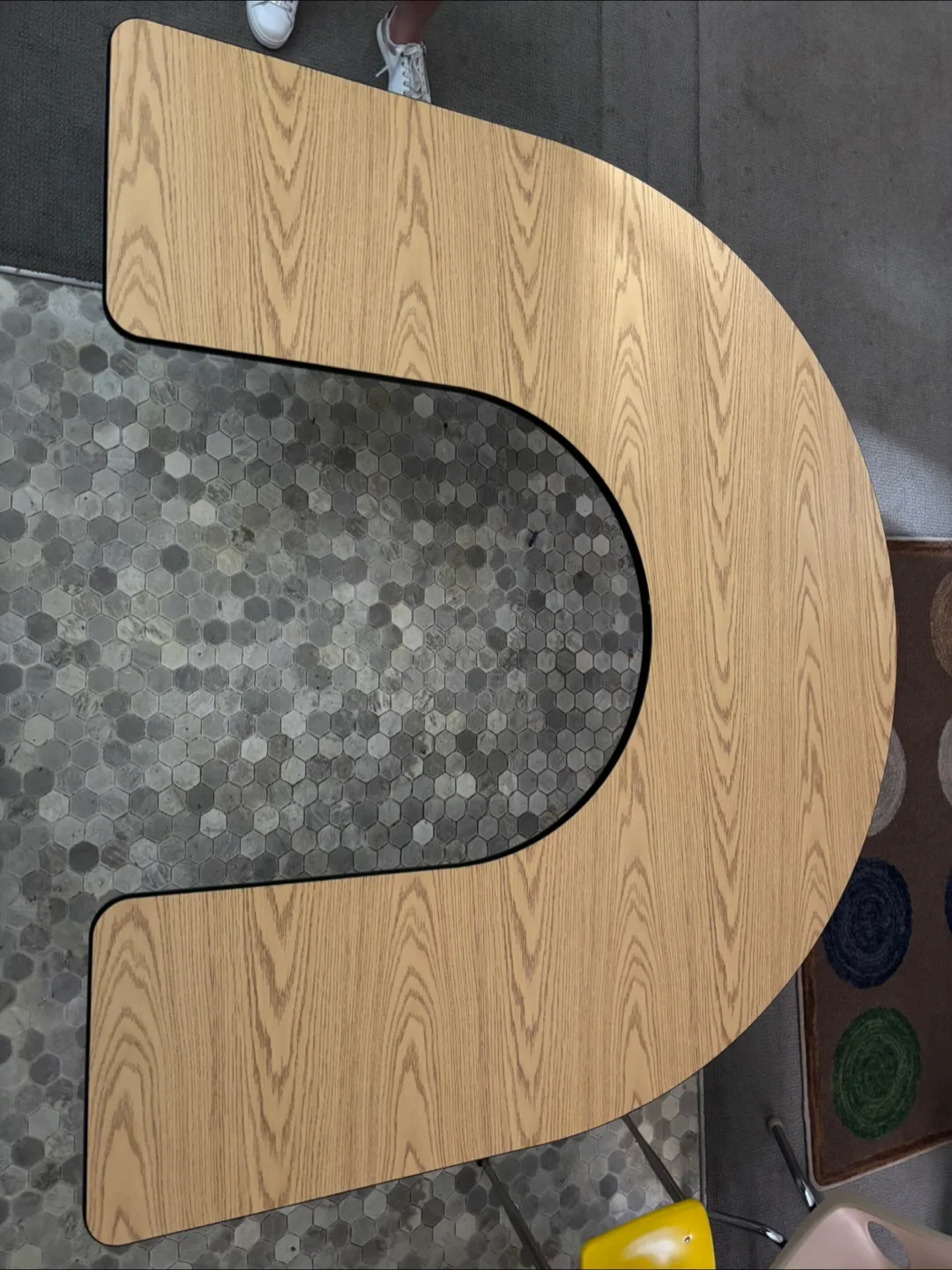 Wooden Horseshoe Shaped Table thumbnail
