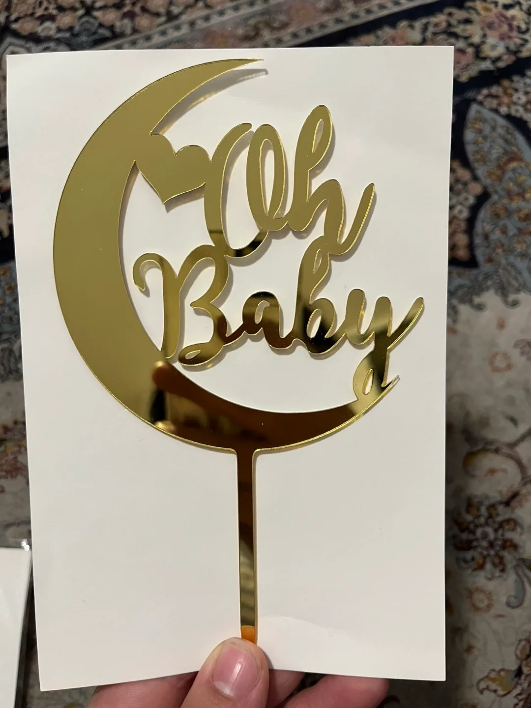 Oh Baby Cake Topper - Gold thumbnail