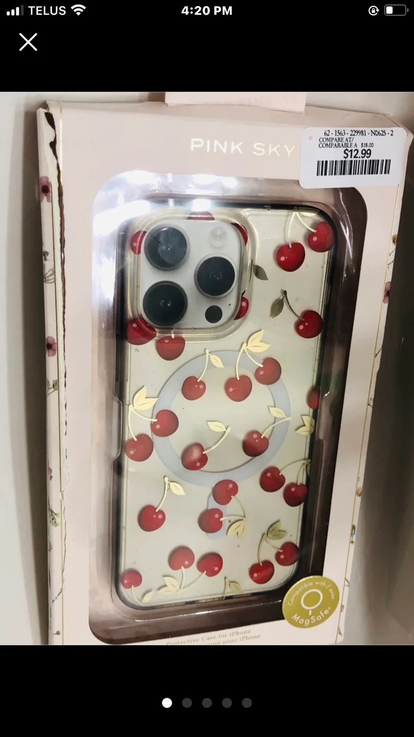 🇨🇦 iPhone 14 Pro Max Case - Pink Sky Cherry Design thumbnail