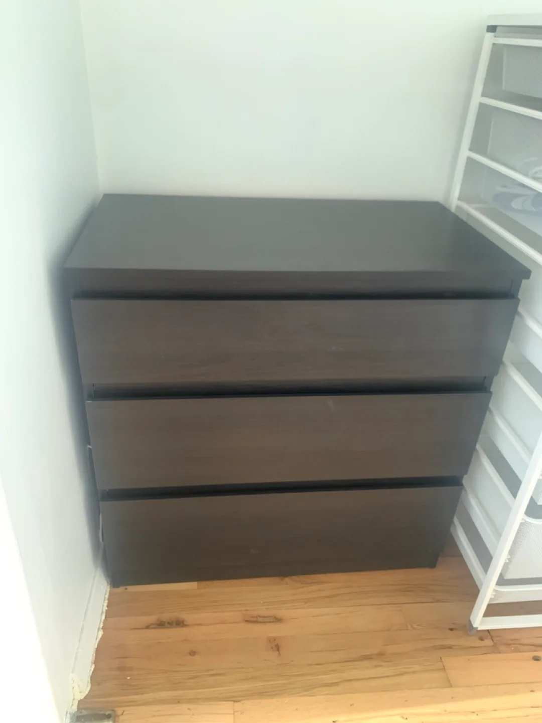 IKEA Dark Brown Malm Chest of 3 drawers thumbnail
